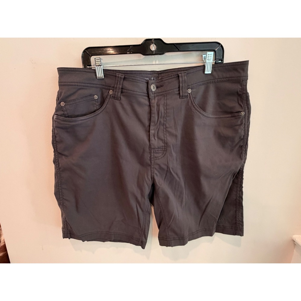 prAna Men's Shorts 36x9‎ Gray Stretch Outdoor Hiking Performance EUC